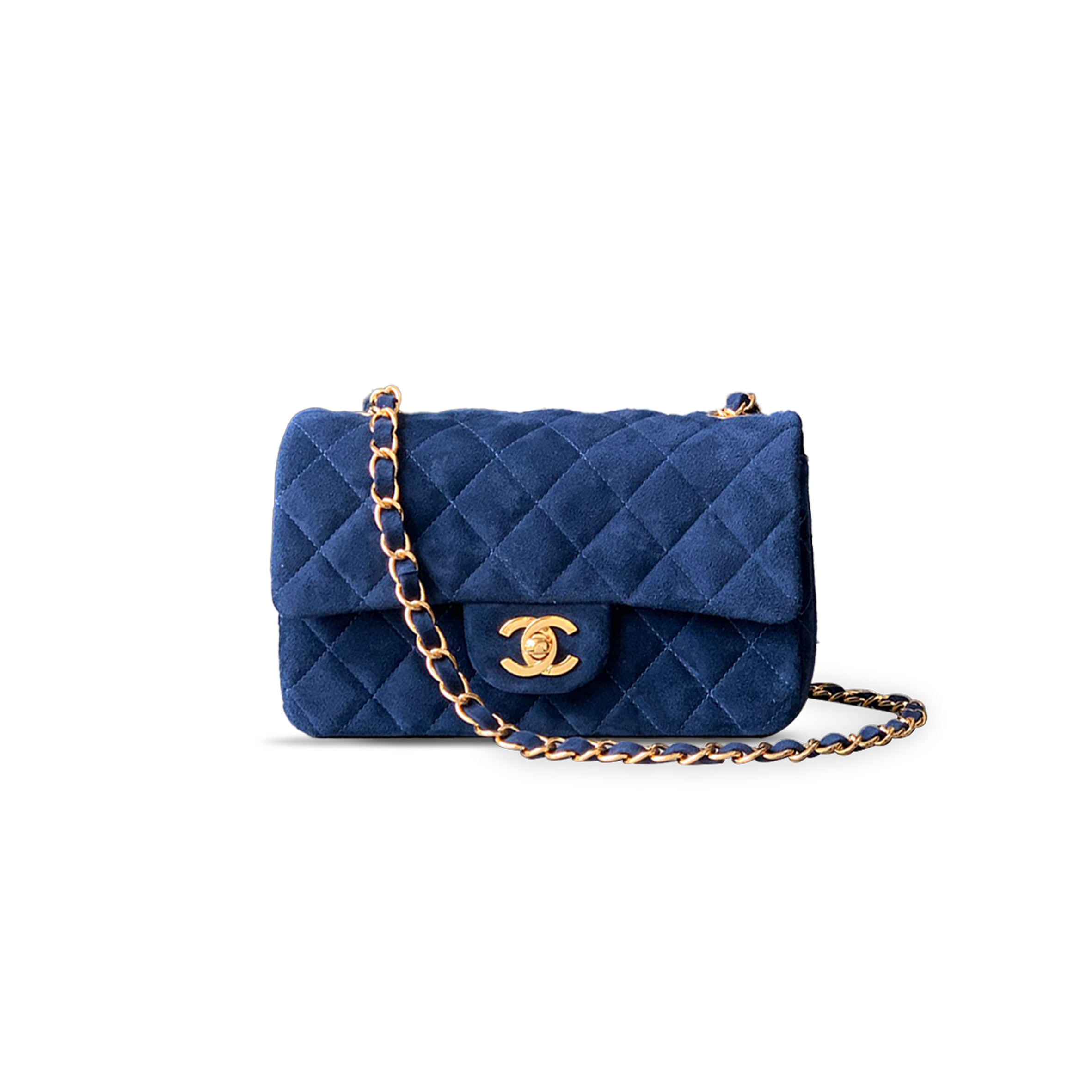 CHANEL SUEDE SMALL DOUBLE FLAP SHOULDER BAG 306491 (20*12*6cm)